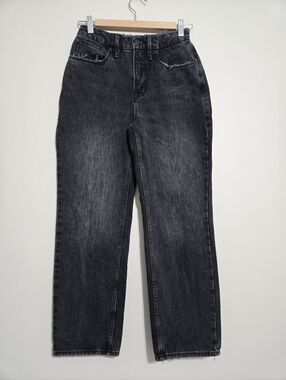Good American GNDU999BT Women’s Black Jeans High Rise Distressed Size 25/0